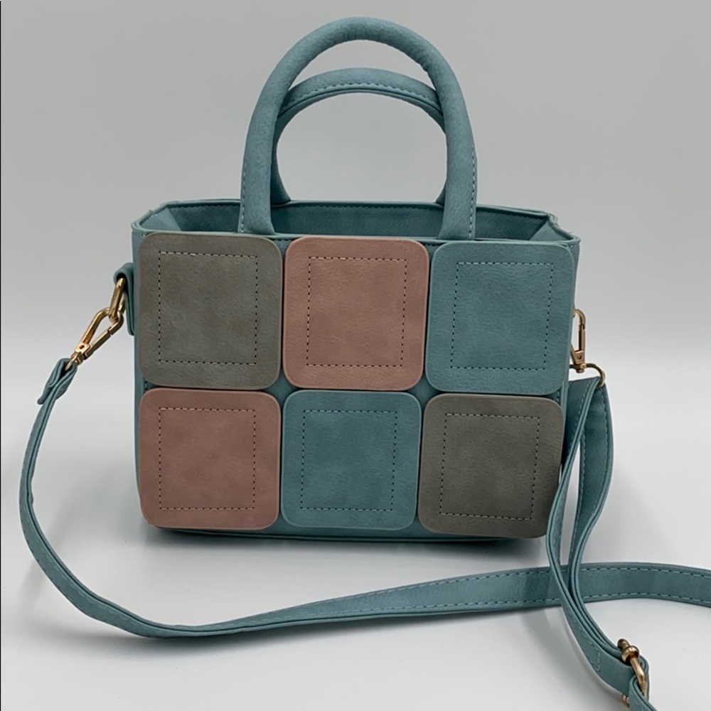 Vintage Patchwork Quilt Purse /Gold Hardware